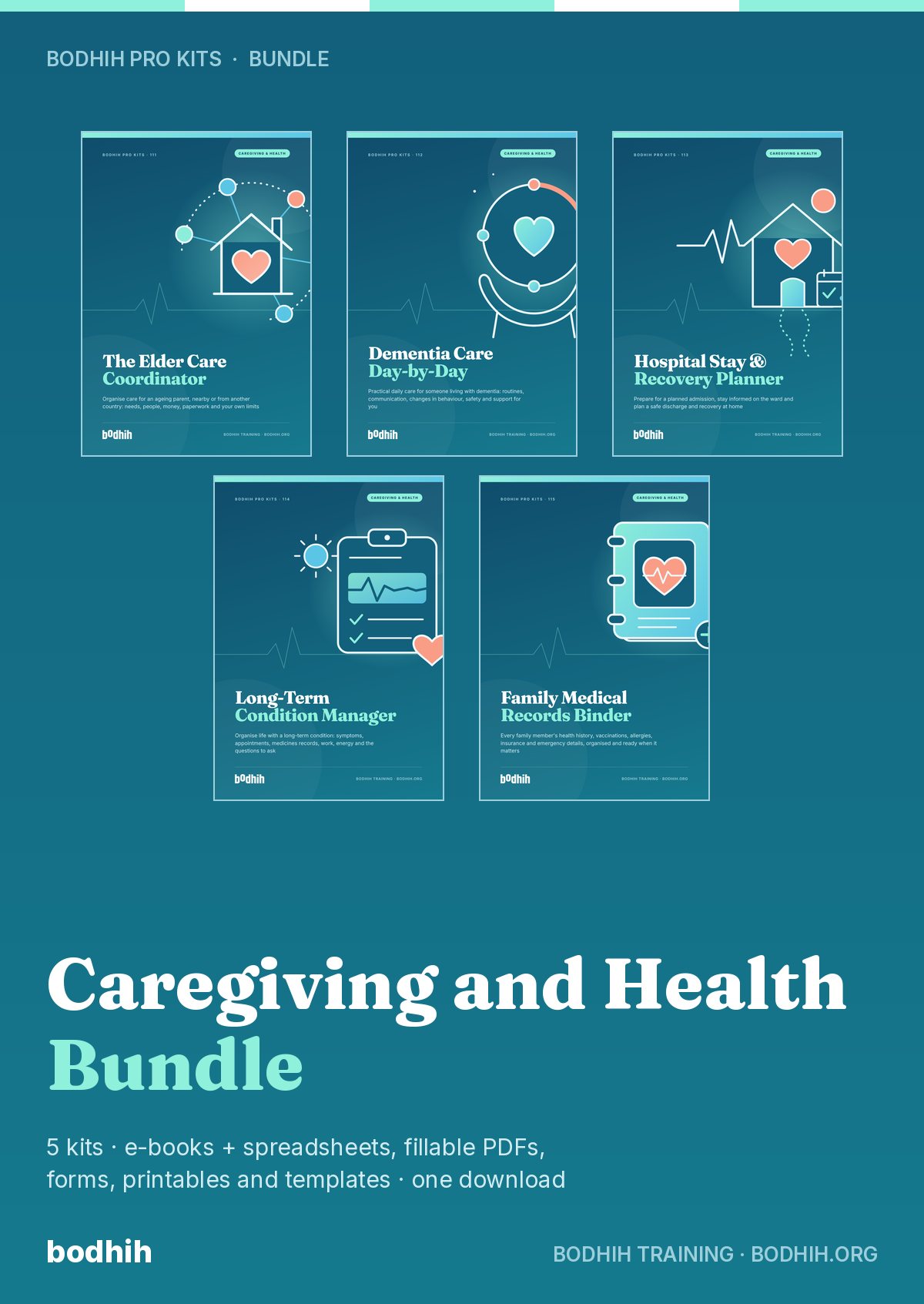 The Caregiving and Health Admin Bundle (5 Kits) e-book cover